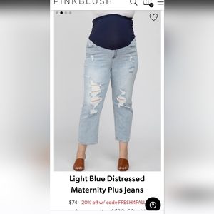 Pinkblush plus size maternity jeans